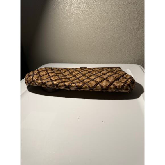 Nicole Miller Collection Vintage Brown Woven Diamond Pattern Envelope Clutch EUC - Picture 8 of 8